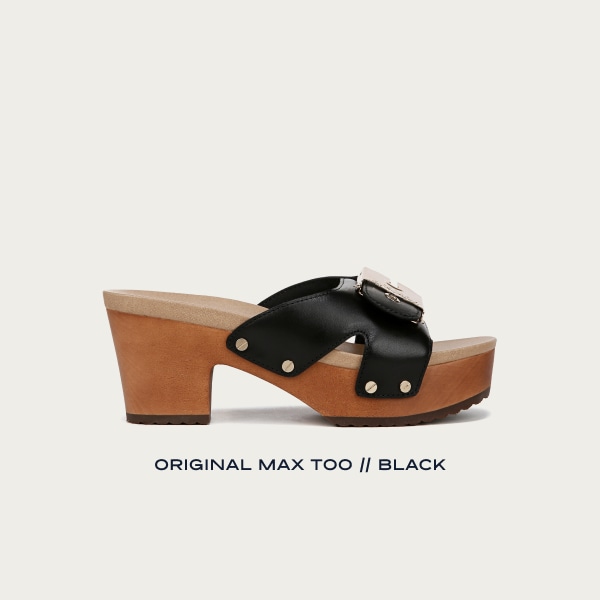 original max too heeled sandal in black