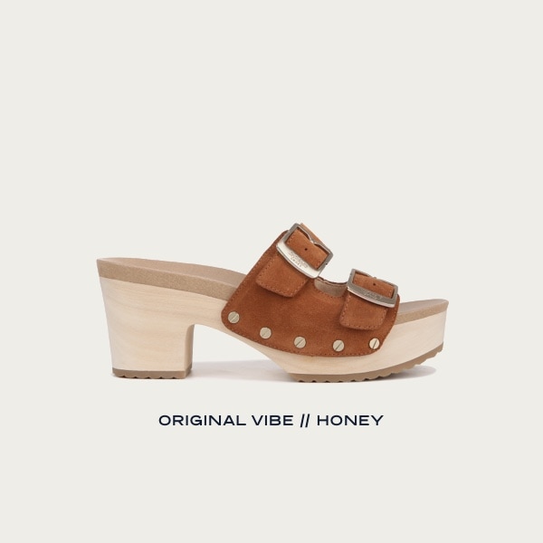 original vibe heeled sandal in honey