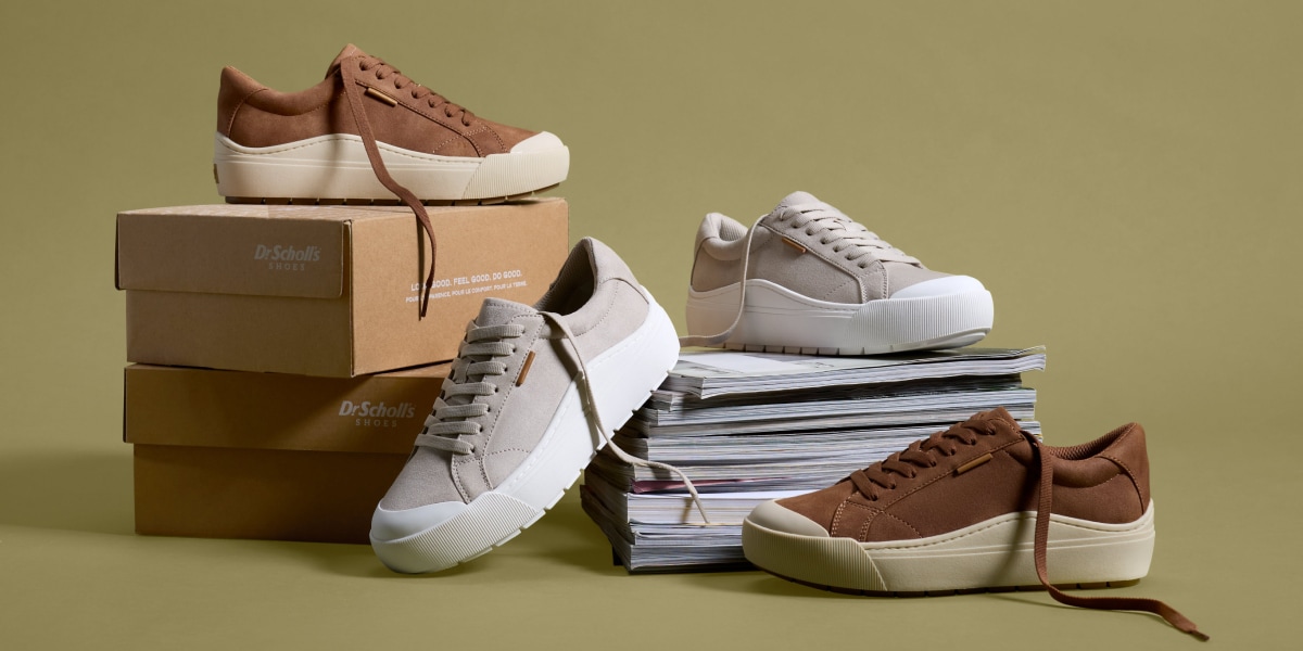 sneakers atop books