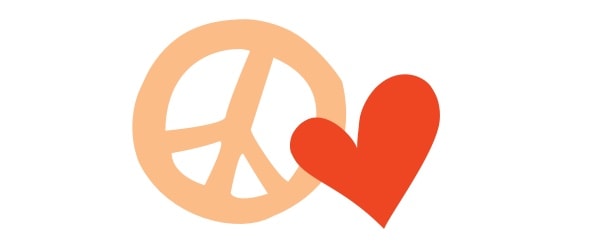 peace love heart icon