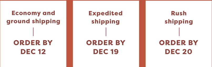 order by dates in time for the holidays