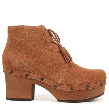 original chic heeled bootie in honey brown suede