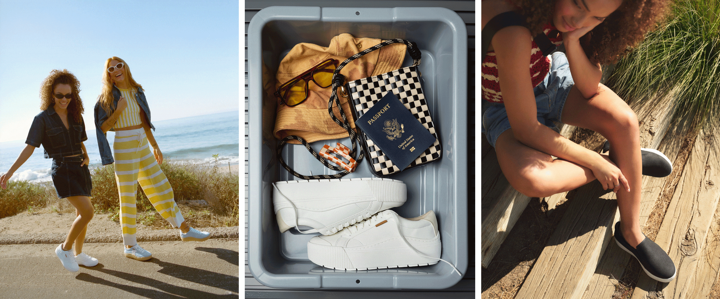 women wearing comfortably and lightweight shoes perfect for traveling and packing