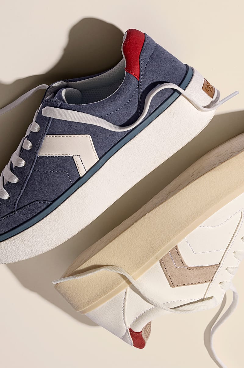 the madison lace sneaker in white and red