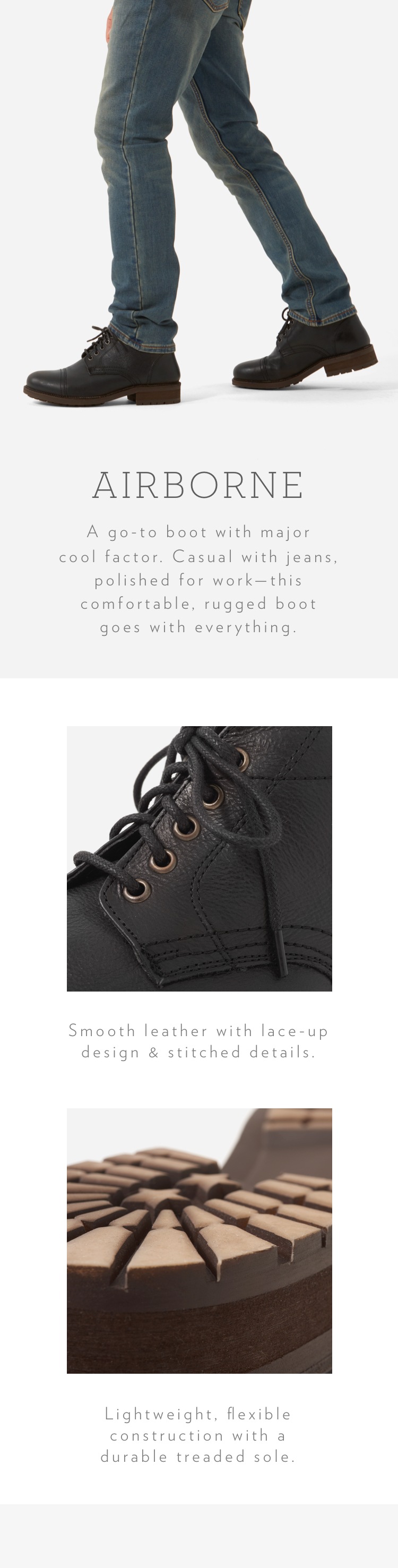 Airborne Cap Toe Lace Up Boot 