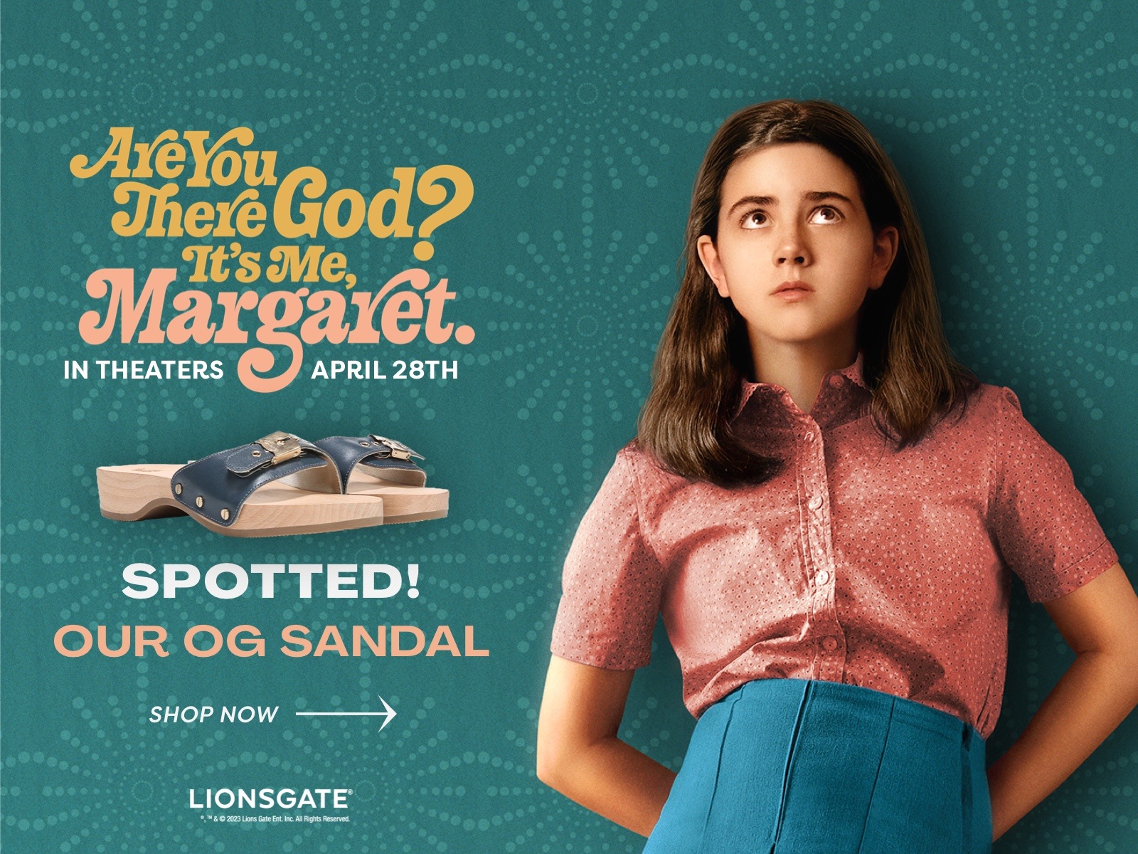 Our Original Sandal can be seen in the film Are You There God? It's Me, Margaret.