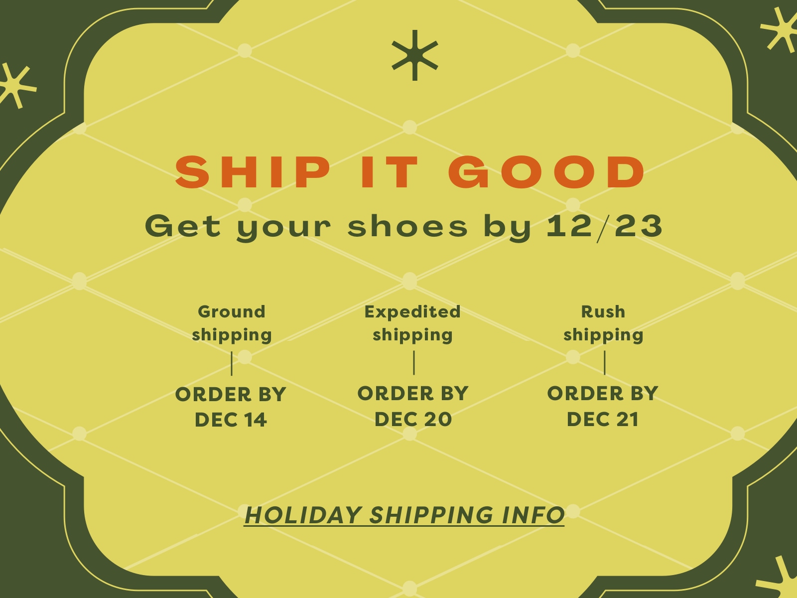 Holiday Shipping Info
