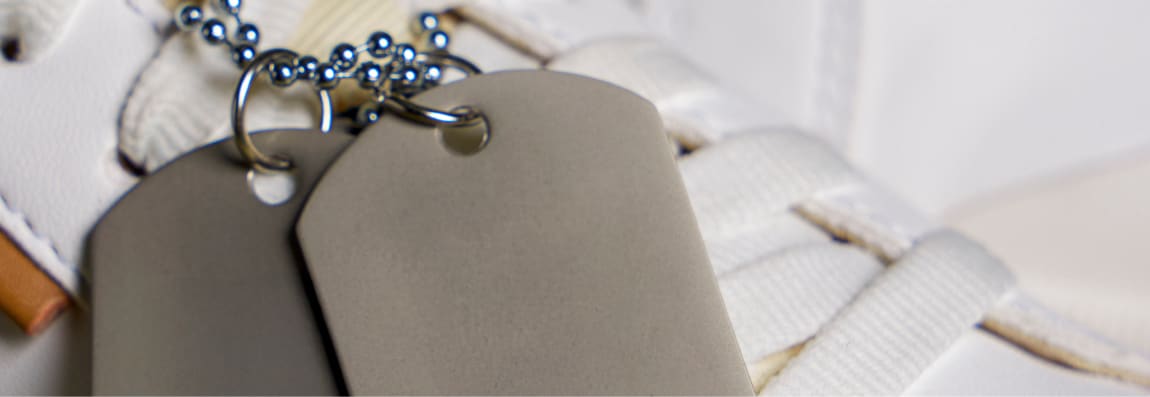 military tags on sneaker shoe laces
