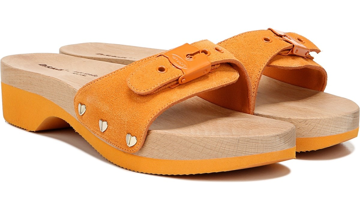 dr scholl's wooden sole sandals