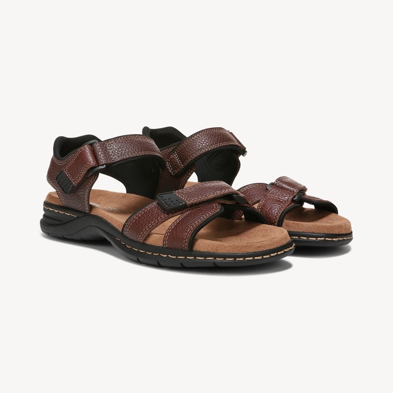 Dr. Scholl's Men's Gus Sandal Briar Brown DRSCH Leather 13.0 M