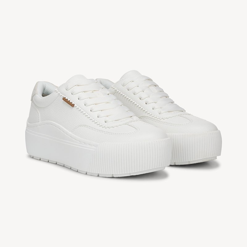 Dr. Scholl's Women's Time Off Most Sneaker Shoes White Faux Leather DRSCH 6.5 M