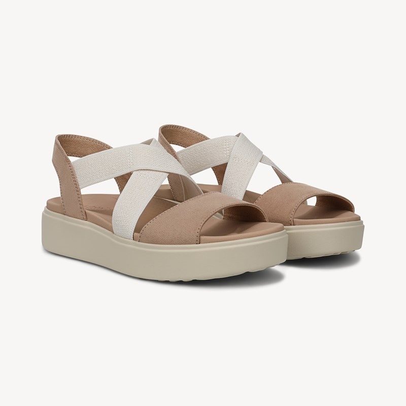 Dr. Scholl's Women's Madison Cloud Ease Platform Sandal Cuban Sand Faux Leather DRSCH 8.5 M