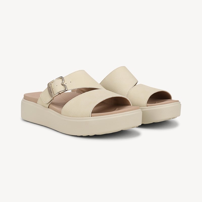 Dr. Scholl's Women's Madison Cloud Slide Sandal Porcelain Beige Faux Leather DRSCH 10.0 M