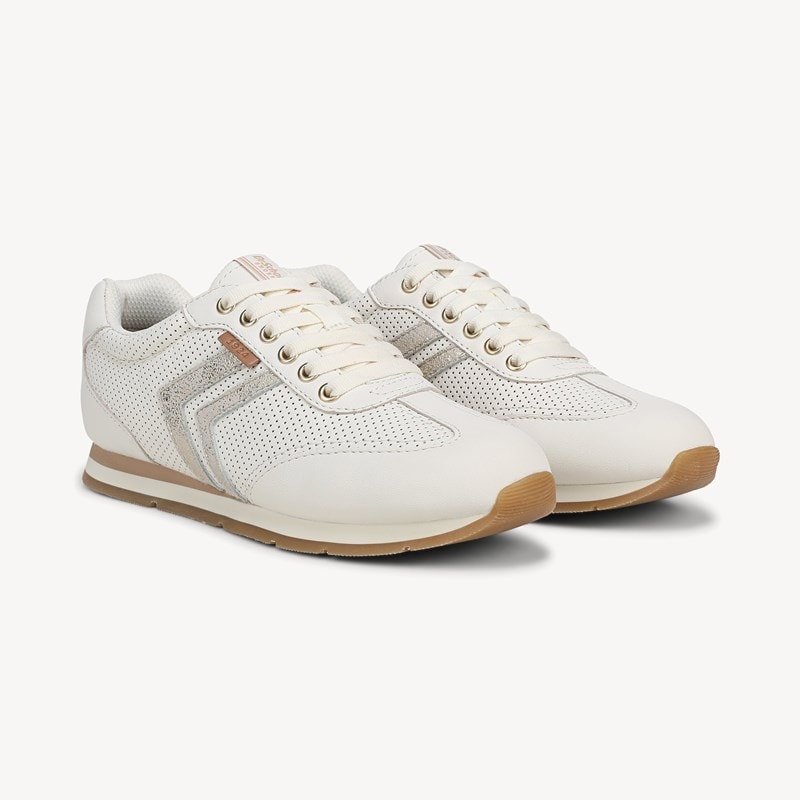 Dr. Scholl's Orig Collection Women's Comeback Sneaker Shoes Off White/Champagne Leather Drorg 7.5 M