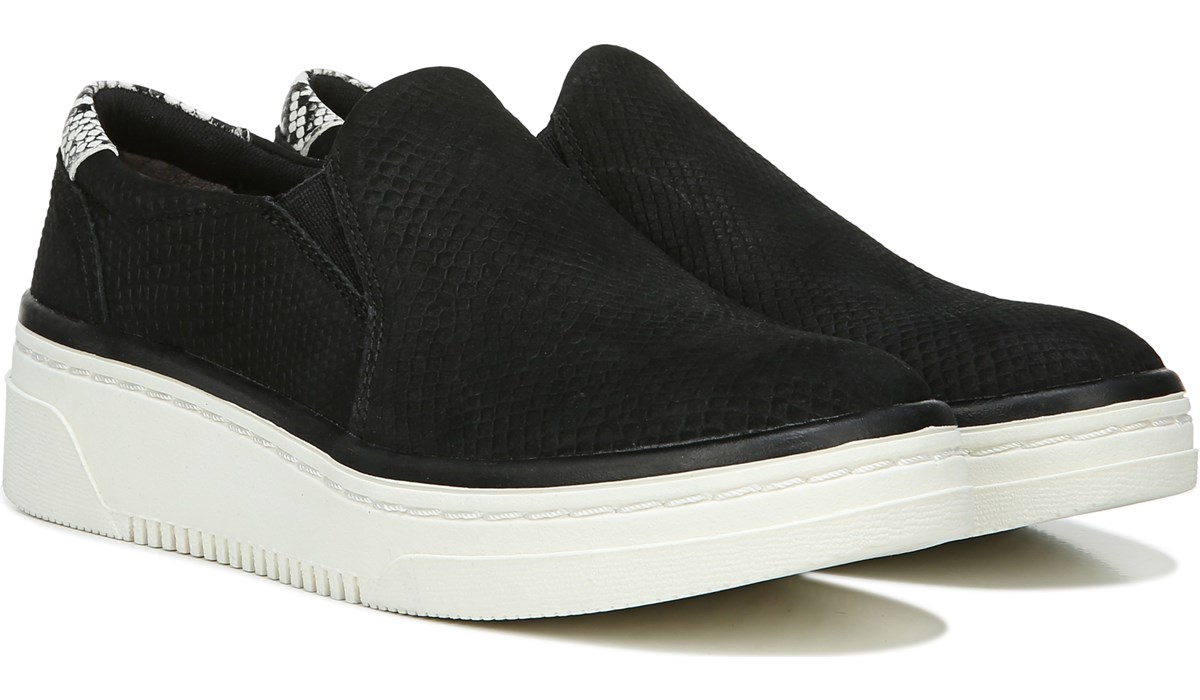 black slip on platform sneakers