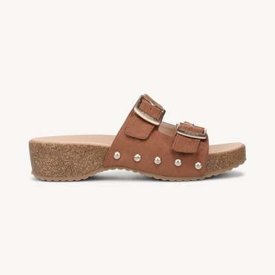 Dr Scholls Gordon Slide Sandals Mens 13 Brown Leather Memory Foam Comfort Shoes 01424_pair_feed351.jpg main image 4