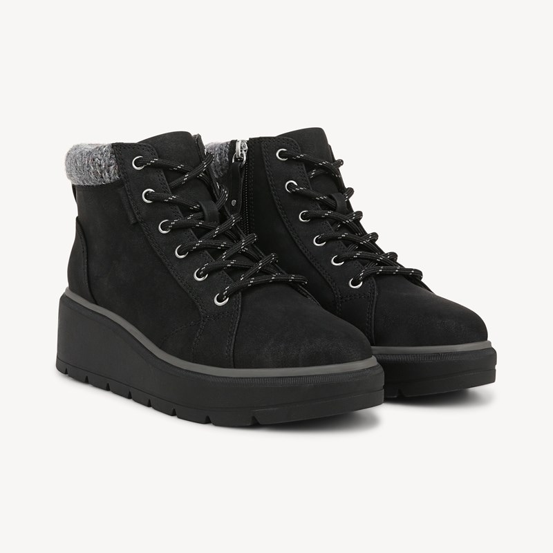 Dr. Scholl's Women's Nice Day Max Alpine Ankle Boot Black Faux Leather DRSCH 8.0 M