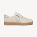 Off White/Gold Suede