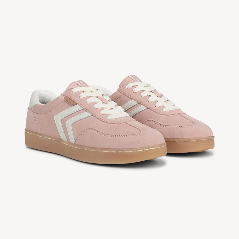 Dr. Scholl's Orig Collection Women's Rebel Sport Sneaker Shoes Blush/Off White Suede Drorg Leather 9.5 M