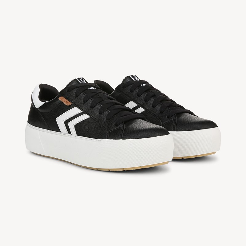 Dr. Scholl's Orig Collection Women's Young And Free Platform Sneaker Shoes Black/White Leather Drorg 11.0 M