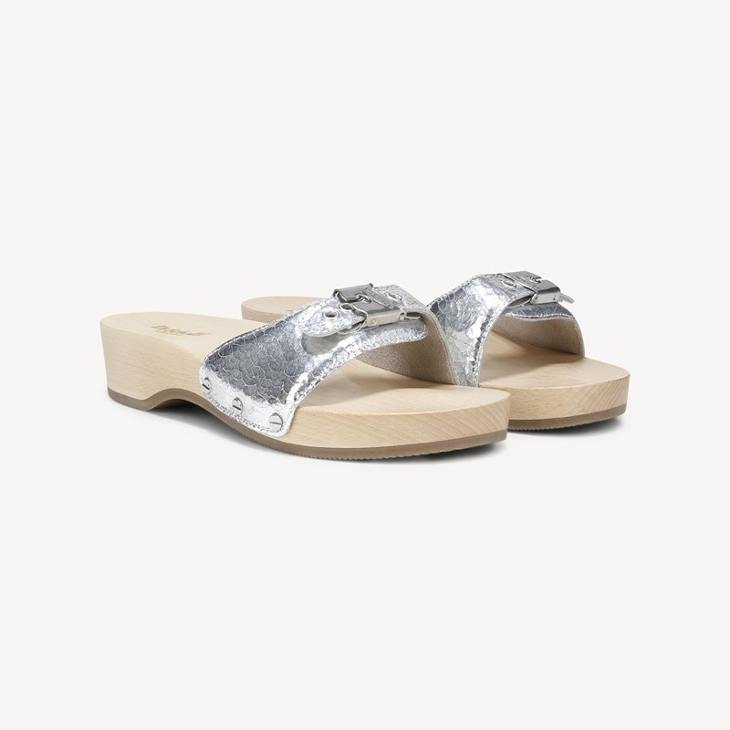 Dr. Scholl's Orig Collection Women's Original Sandal Silver Leather DRORG 11.0 M