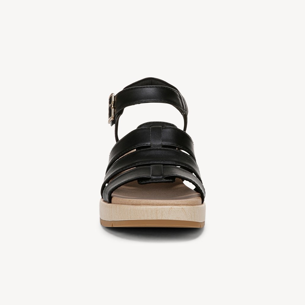 SCHOLL ● One Strap Comfort Chunky Sandals - Black Black One-Strap Buckle Chunky Heel Sandals | Azazie