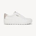 White/Light Gold Faux Leather