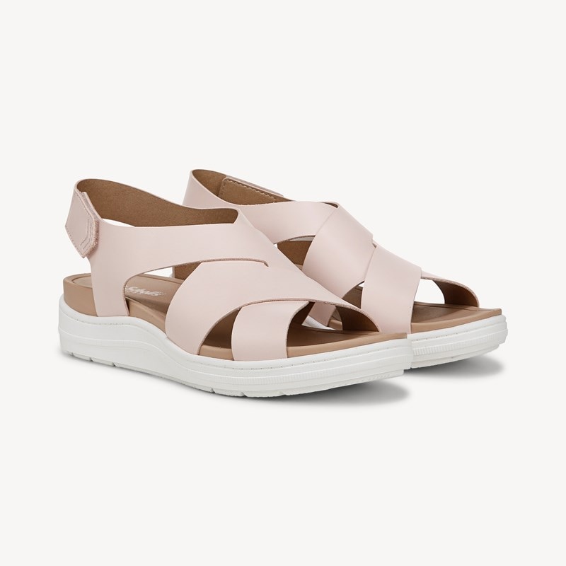 Dr. Scholl's Women's Time Off Sea Wedge Sandal Blush Pink Faux Leather DRSCH 7.0 M