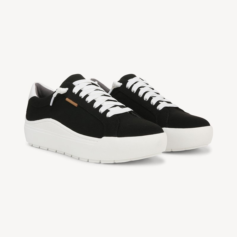 Dr. Scholl's Women's Time Off Go Slip On Sneaker Shoes Black Canvas DRSCH Leather 6.5 M