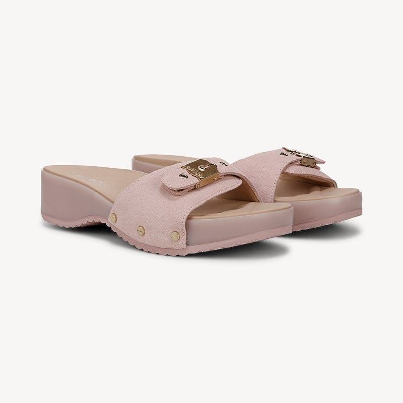 Dr. Scholl's Orig Collection Women's Original Flex Sandal Blush Pink Suede DRORG Leather 6.0 M