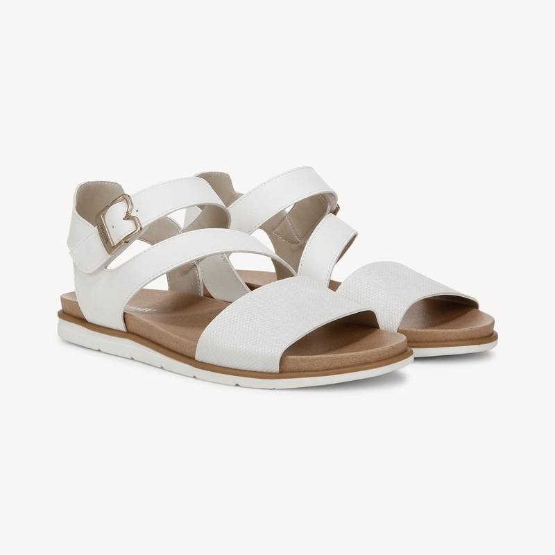Dr. Scholl's Women's Nicely Fun Sandal Tofu White Faux Leather DRSCH 9.5 M