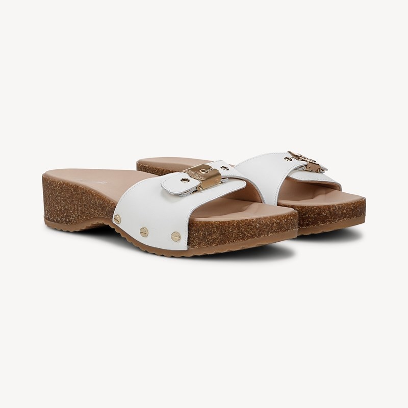 Dr. Scholl's Orig Collection Women's Original Flex Sandal White Leather DRORG 8.0 M
