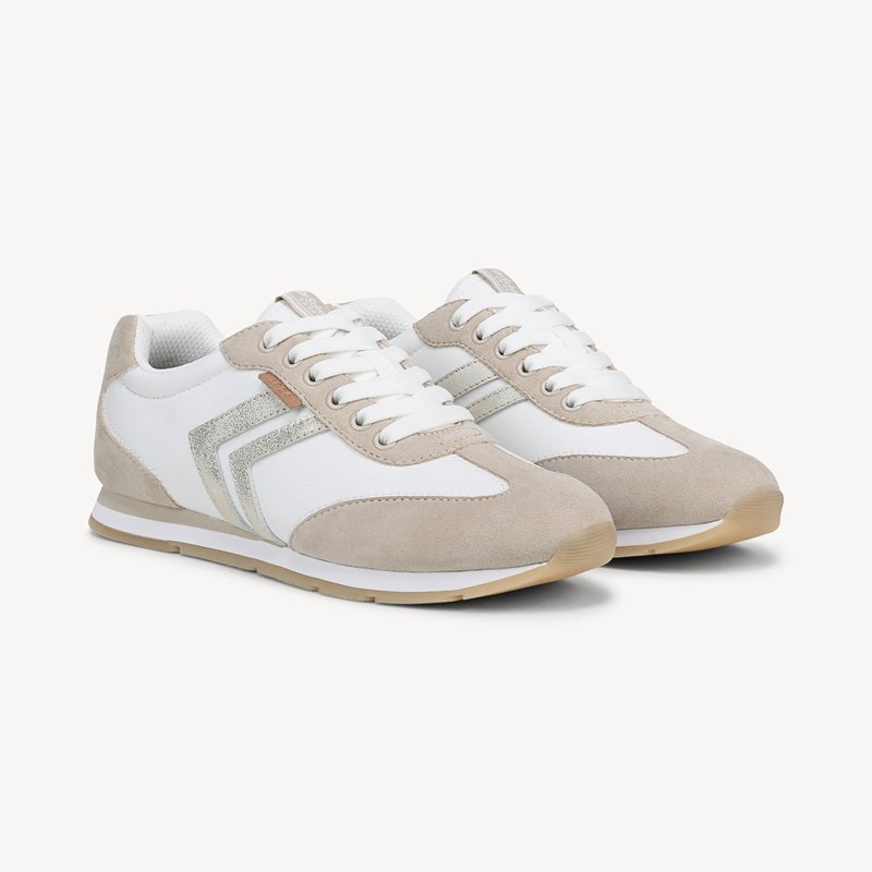 Dr. Scholl's Orig Collection Women's Comeback Sneaker Shoes Oyster White Suede/Nylon Drorg Oyster White /Nylon Leather 11.0 M