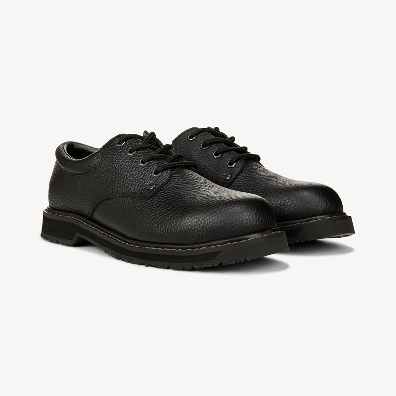 Dr. Scholl's Work Men's Harrington Composite Toe Slip Resistant Oxford Shoes Black Leather DRTX 11.0 M