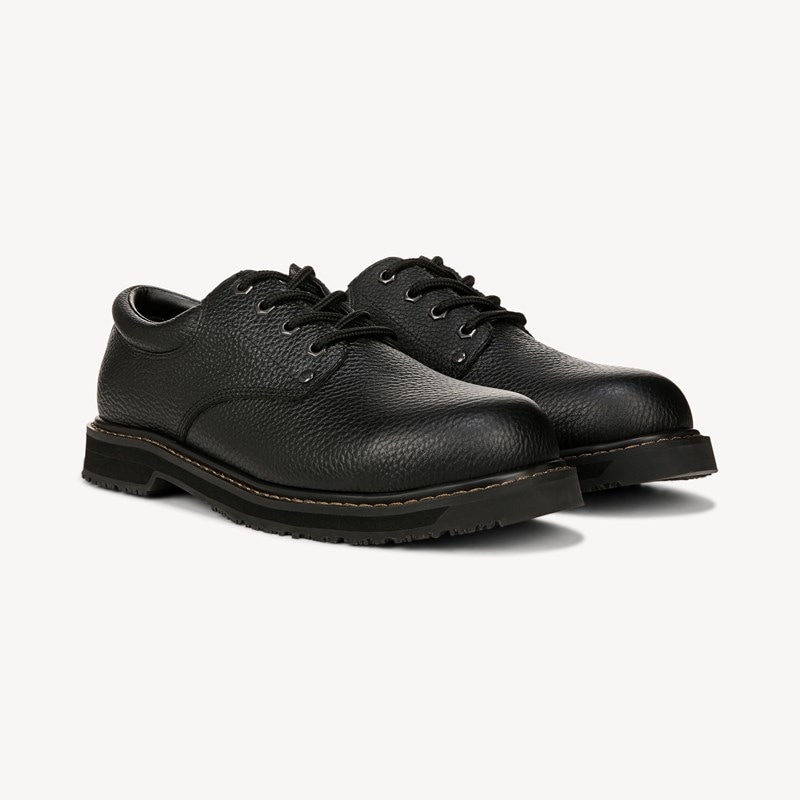 Dr. Scholl's Work Men's Harrington Composite Toe Slip Resistant Oxford Shoes Black Leather DRTX 14.0 M