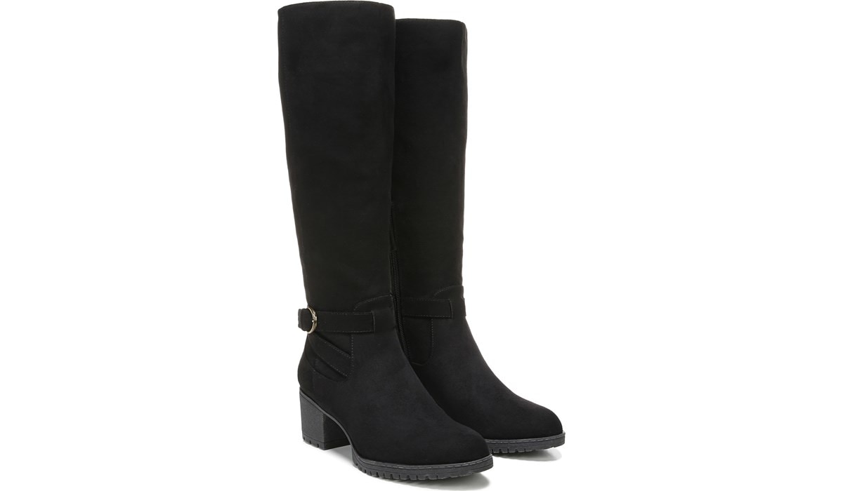 block heel knee high boots wide calf