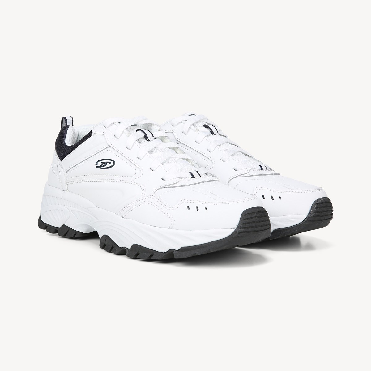 white leather walking shoes