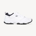 White/Navy Leather