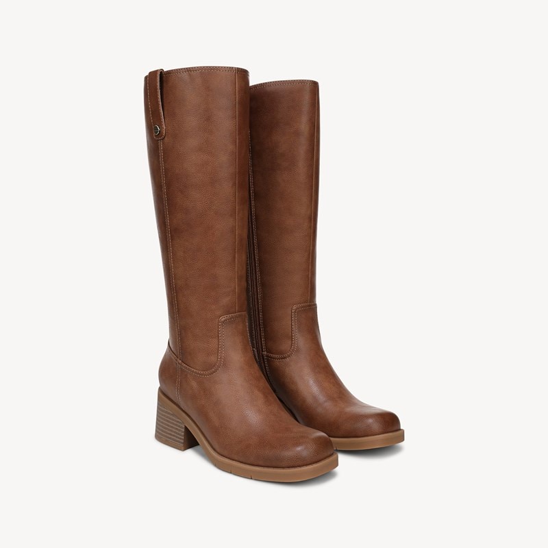 Dr. Scholl's Women's Joplin Wide Calf Tall Boot Brown Faux Leather DRSCH 11.0 M