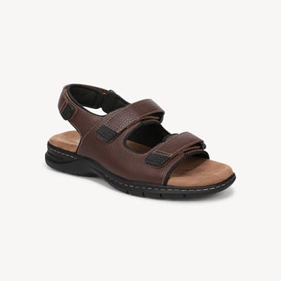 Dr Scholls Gavan Fisherman Sandals Memory Foam Cool Fit Brown Leather Mens 12 Dr. Scholl main image 2