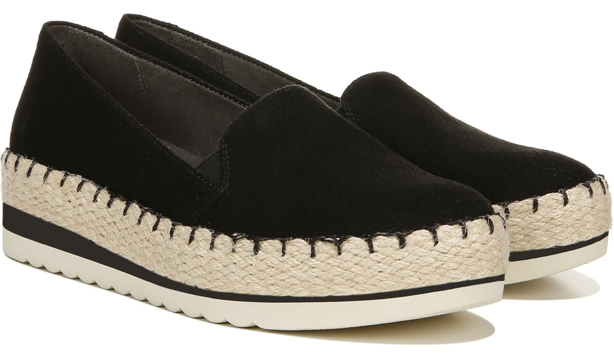 black espadrilles slip on