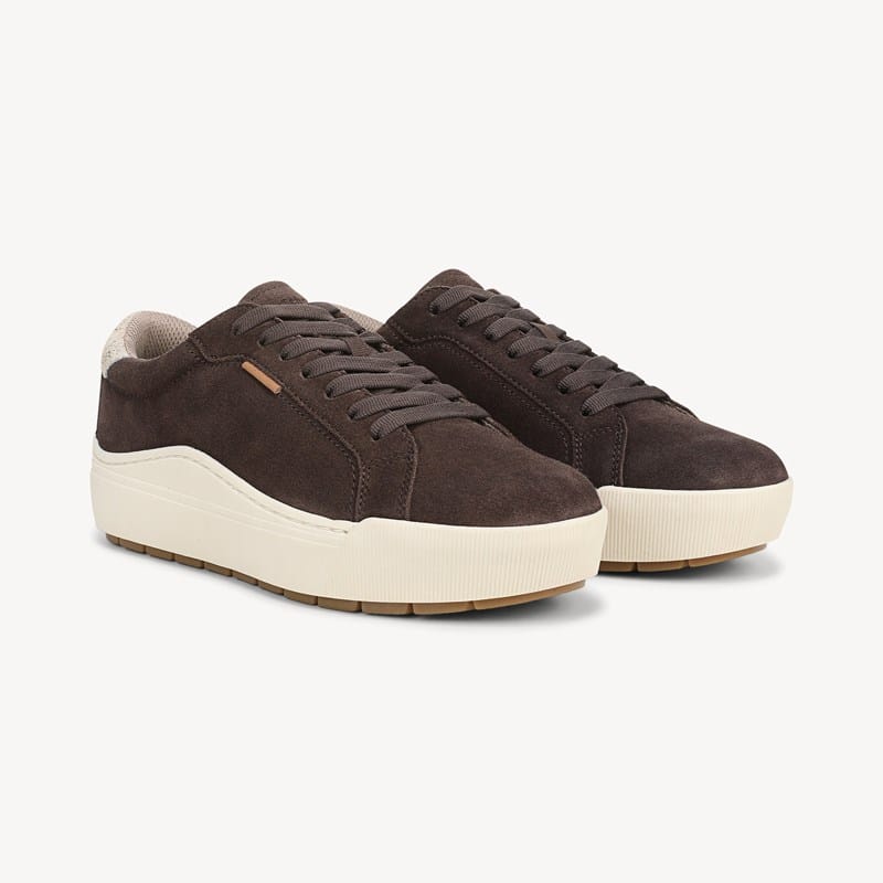 Dr. Scholl's Orig Collection Women's Take Time Sneaker Shoes Dark Umber Brown Suede DRORG Leather 11.0 M