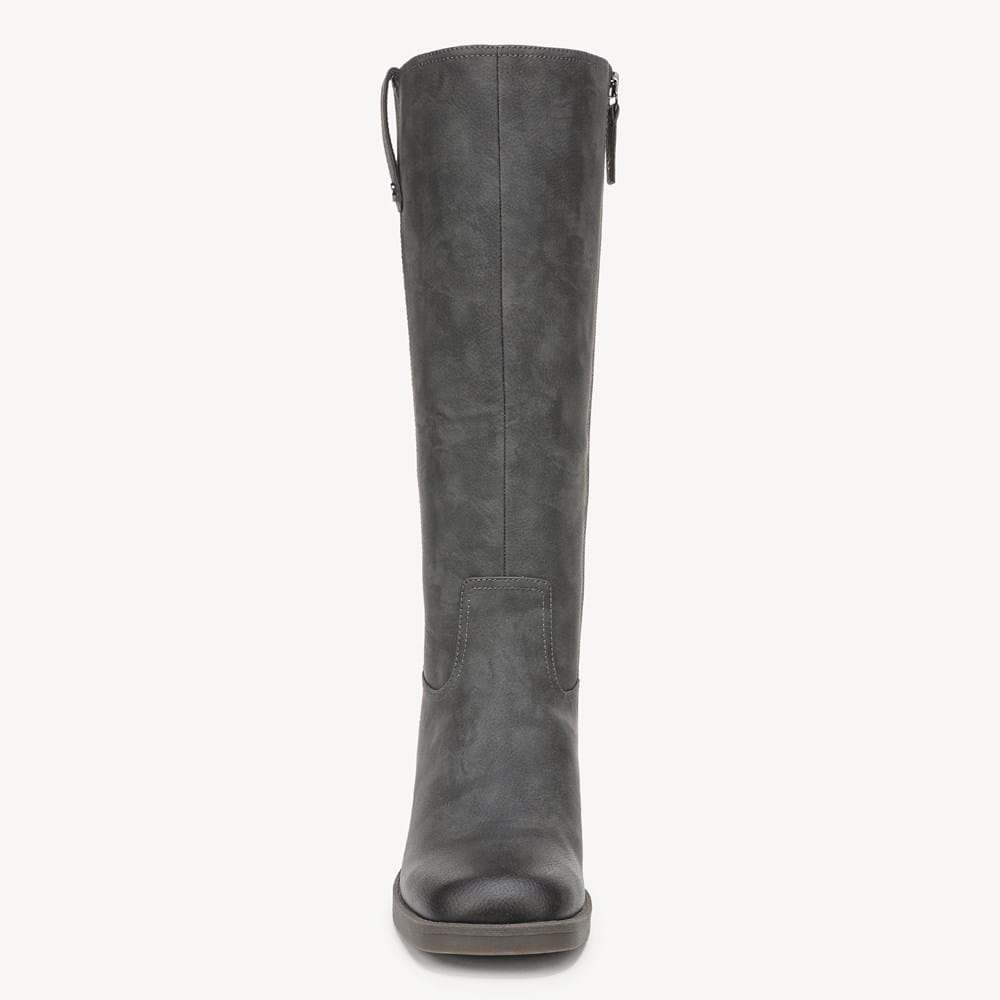 womens tall grey dress boots Mepaouo Women's Slouchy Knee High Boots Wide Calf Pull on Winter Leisure Dress Long Boots(Grey,6.5), Gray