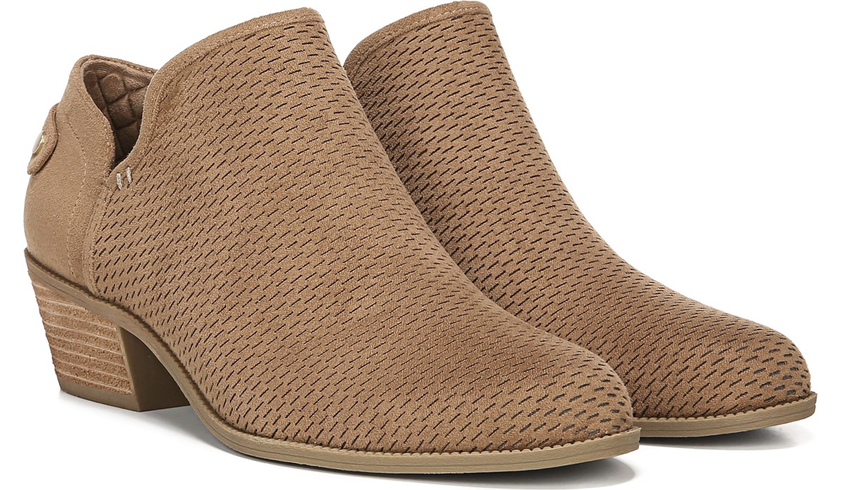 tan perforated booties