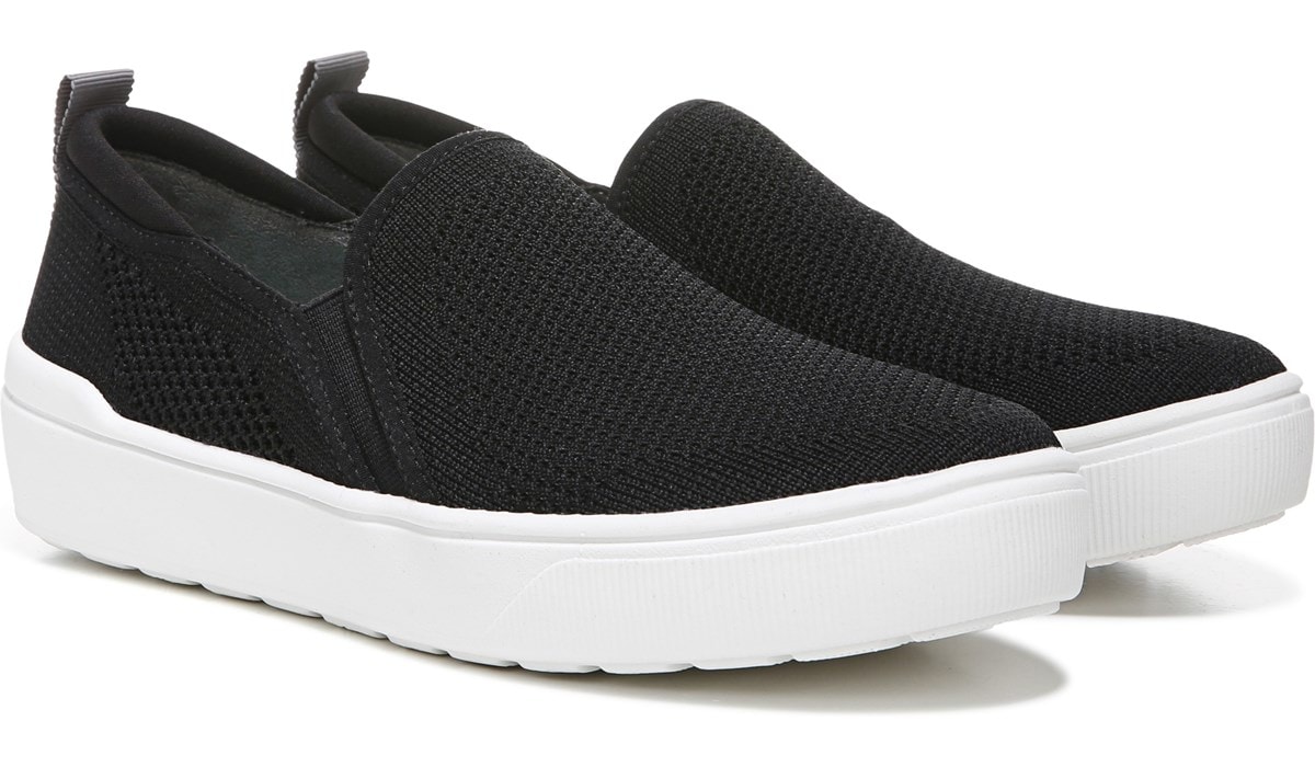 black knit slip on sneakers