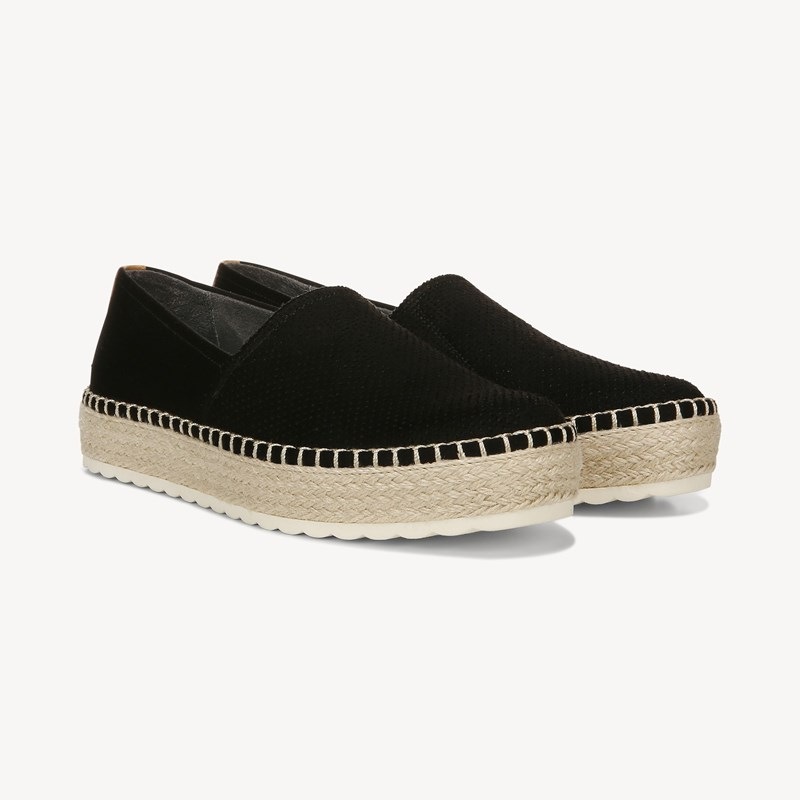 Dr. Scholl's Women's Sunray Espadrille Slip On Shoes Black Microfiber DRSCH 7.5 M