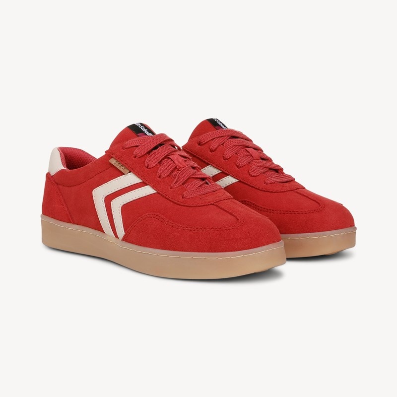 Dr. Scholl's Orig Collection Women's X Milk Bar Rebel Sport Sneaker Shoes Red Velvet Cheesecake Suede DRORG Red Cheesecake Leather 6.0 M