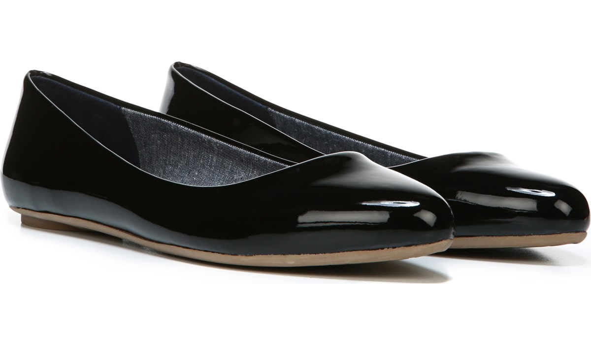 black patent flats womens