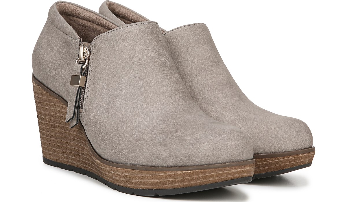 leather wedge bootie