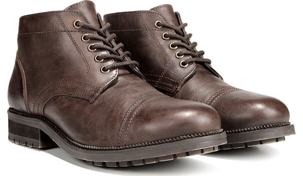 cap toe lace up boot
